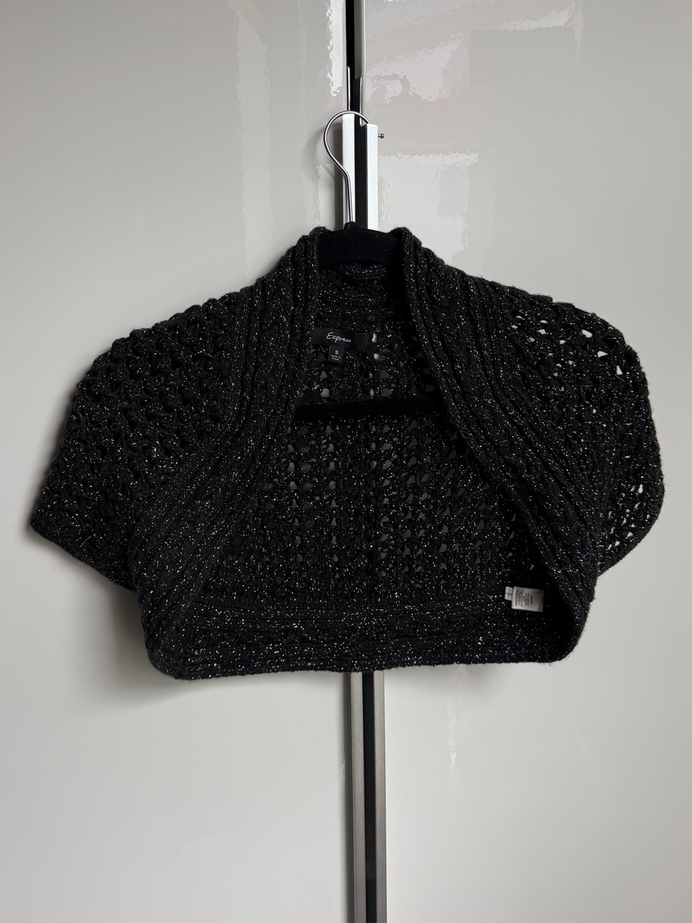 Express Black Cropped Knit Bolero Shrug